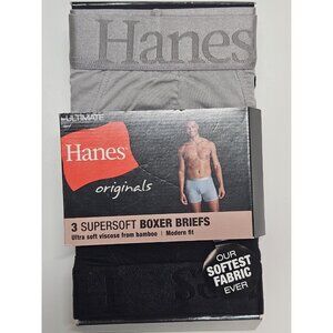 Hanes Originals Ultimate‎ Men's SuperSoft Boxer Brief Size L, Assorted, 3-Pack